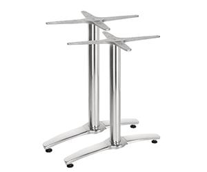 Bolero Aluminium Twin Leg Table Base, 673mm Height, Pack of 2, GH985 | Pre-drilled holes ensure swift flat-pack assembly, while integrated non-slip feet prevent wobble on uneven dining floors