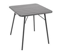 Bolero Square Slatted Steel Table Grey 700mm