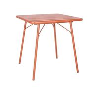 Bolero Amalfi Slatted Square Steel Folding Table Terracotta 700mm - Outdoor Garden, Patio, Restaurant, Café Furniture Table CK064