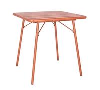 Bolero Terracotta Square Slatted Steel Table - 700mm