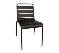 Bolero Amalfi Slatted Steel Side Chairs Black (4 pack)