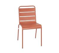 Bolero Amalfi Slatted Steel Side Chairs CK063, Terracotta (4 Pack)