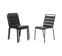 Bolero Amalfi Slatted Steel Side Chairs Grey (4 Pack)