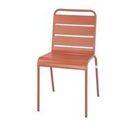 Bolero Amalfi Slatted Steel Side Chairs Terracotta (4 pack) - Garden, Patio, Restaurant, Café Furniture Chair CK063