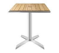 Bolero Bistro Dining Flip Top Square Table in Ash Wood - Indoor Outdoor Patio Bar Café Restaurant Furniture - 730x600x600mm