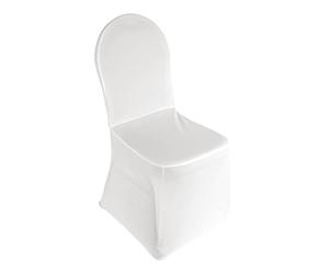 Bolero Banquet Chair Cover with Foot Pockets for Functions, White | Fits chair models CE142, DL015, DL016, CG228, U525 and U526; washable at 30°C for weddings, ceremonies and events.