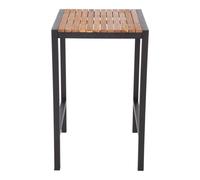 Bolero Square Steel and Acacia Bar Table 600mm