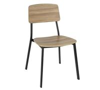 Bolero Beaufort Wooden Interior Dining Chairs FU524, Dark Walnut, 2 Pack