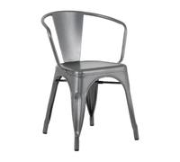 Bolero Bistro Curve Armchairs Gunmetal Stackable Indoor Outdoor Use - Pack of 4