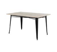 Bolero Bistro Dining Table Mango Wood Top Black Frame 1450mm