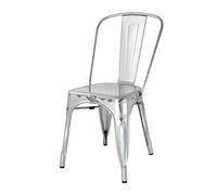 Bolero Bistro Galvanised Steel Side Chairs (Pack of 4)