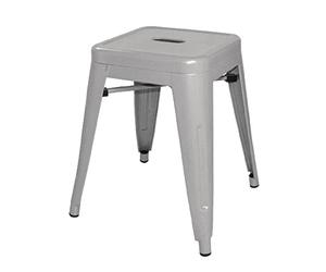 Bolero Bistro Galvanised Steel Stacking Low Stool (4 pack) - Multipurpose Step Stool, Sitting, Portable DL875