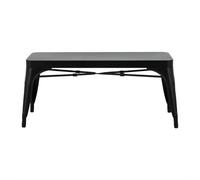 Bolero Bistro Metal Benches Black Indoor Outdoor Weather Resistant - Pack of 2