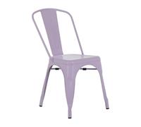 Bolero Bistro Metal Stacking Chairs HW293 (4 Pack), Lilac Pop