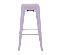 Bolero Bistro Metal High Stools, Lilac Pop (Pack of 4) | Adds vibrant seating to cafes and bars, recovering floor space with a compact stackable design suited for busy venues.