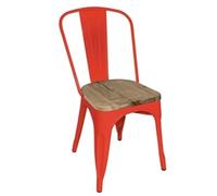 Bolero Bistro Side Chairs with Wooden Seat Pad Red (4 pack)