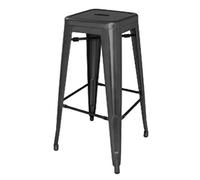 Bolero Steel Bistro High Stools Black 760X430X430mm Bar Breakfast Seat Chair 4pc