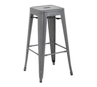 Bolero Steel Bistro High Stools Gun Metal Grey Pack of 4