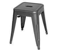 Bolero Bistro Steel Low Stools 460mm (Pack of 4), Gun Metal Grey, 460 mm