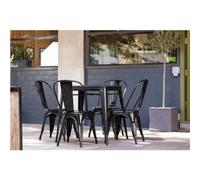 Bolero Bistro Steel Side Chairs Black (4 pack)