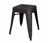 Bolero Bistro Stool in Black Galvanised Steel with Non Slip Rubber Feet - 4 Pack