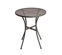 Bolero Bistro Table - Grey Steel Patterned - Round - Weather Resistant - 600 mm