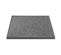 Bolero Black Brushed Outdoor Glass Table Top Square Grey Trim 700mm