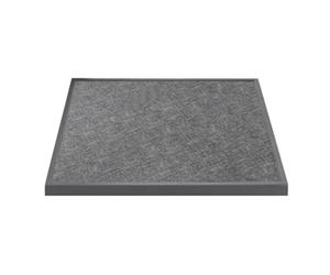 Bolero Black Brushed Outdoor Glass Table Top Square Grey Trim 700mm