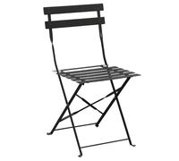 Bolero Black Pavement Style Steel Chairs Lightweight Foldable Sturdy - Pack of 2