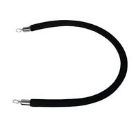 Bolero Black Rope Barrier System with Domed Zinc Alloy Ends and Loop Hooks - L2.5m