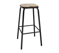 Bolero Cantina High Stools with Wooden Seat Pad Black (4 pack)