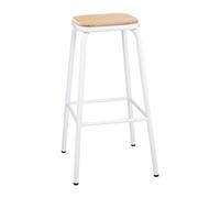 Bolero Cantina High Stools with Wooden Seat Pad White (4 pack)