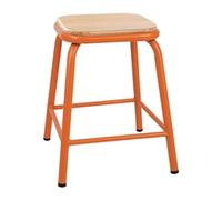 Bolero Cantina Low Stools with Wooden Seat Pad Orange (4 pack)