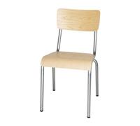 Bolero Cantina Side Chairs Wooden Seat & Backrest Galvanised (4 Pack)