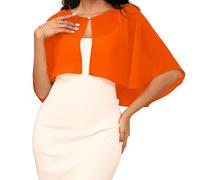 Bolero Cardigan,Short Chiffon Shawl Wrap Elegant Pearl Button Cape Crew Neck Breathable Chiffon Shawls Wedding Dress Shawl Shrug Evening Party Cloak for Prom