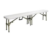 Bolero Centre Folding Bench White 6Ft Steel Table Commercial 440X1829X295Mm