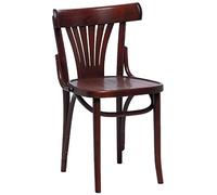 Bolero CF143 Bentwood Bistro Side Chair, Walnut, Pack of 2 | Space-saving stackable design allows easy vertical storage when not in use; lightweight build ensures rapid event setup.