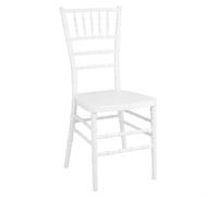 Bolero Chiavari Plastic Chairs White Stackable Indoor Outdoor Use - Pack of 4