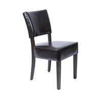 Bolero Chunky Faux Leather Chairs Dark Brown (2 Pack)