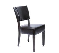 Bolero Chunky Faux Leather Chairs Dark Brown (2 Pack)