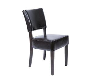 Bolero Chunky Faux Leather Chairs Dark Brown Pack of 2 for Better Experience