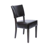 Bolero Chunky Faux Leather Chairs Dark Brown (Pack of 2) - GF957
