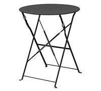 Bolero Black Pavement Style Steel Table 710X595mm Garden Restaurant Commercial