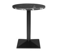 Bolero Commercial Round Table Black Stone Effect, 600mm, 600 mm | Complete flat-packed assembly includes all required fixings for rapid setup in bustling dining venues.