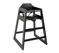Bolero Wooden Highchair, Light Wood Finish - for Children Up to 36 Months or 15kg, Adjustable Harness, Stackable, Self Assembly CJ588