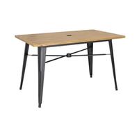 Bolero Complete Outdoor Aluminium Table 120x76x76cm - Light Wood Effect Finish