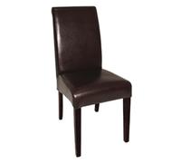 Bolero Curved Back Leather Chairs Dark Brown 510mm Restaurant Dining 2pc