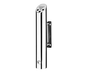 Bolero Cylinder Wall Mounted Ashtray Stainless Steel 1.7Ltr, Silver | Lockable security prevents tampering, with an easy-emptying mechanism that saves maintenance time in smoking areas.