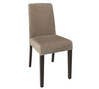 Bolero Fabric Seat Dining Chairs Birch Frame Pack of 2, Beige