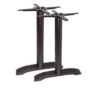 Bolero DN642 Standard Twin Leg Table Base, Cast Iron, 720 mm Height x 740 mm Width (Pack of 2)